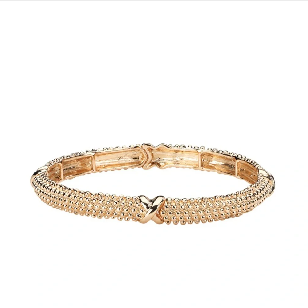 NWT 💎 SIMPLE AND SEXY GOLD RICA BEVELED BRACELET NWT GIFT - Picture 1 of 11